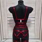 Fulla II - red harness lingerie set women