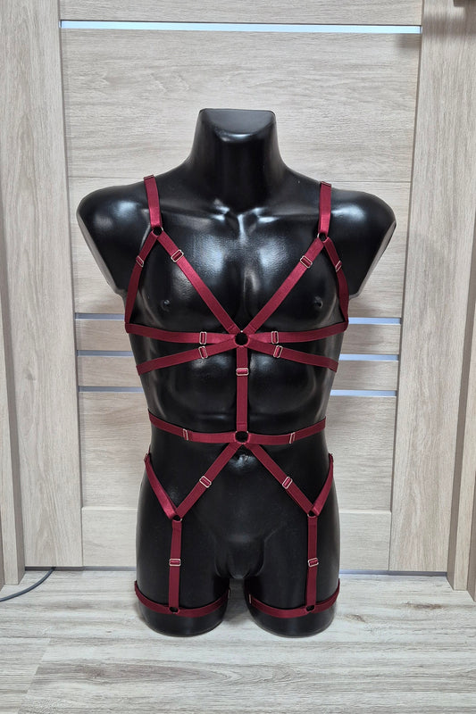 Shakti men - burgundy harness elastic