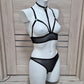 Skadi - black mesh crotchless lingerie set women