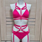 Faith - hot pink harness lingerie female set