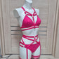 Faith - hot pink harness lingerie female set