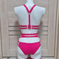 Faith - hot pink harness lingerie female set