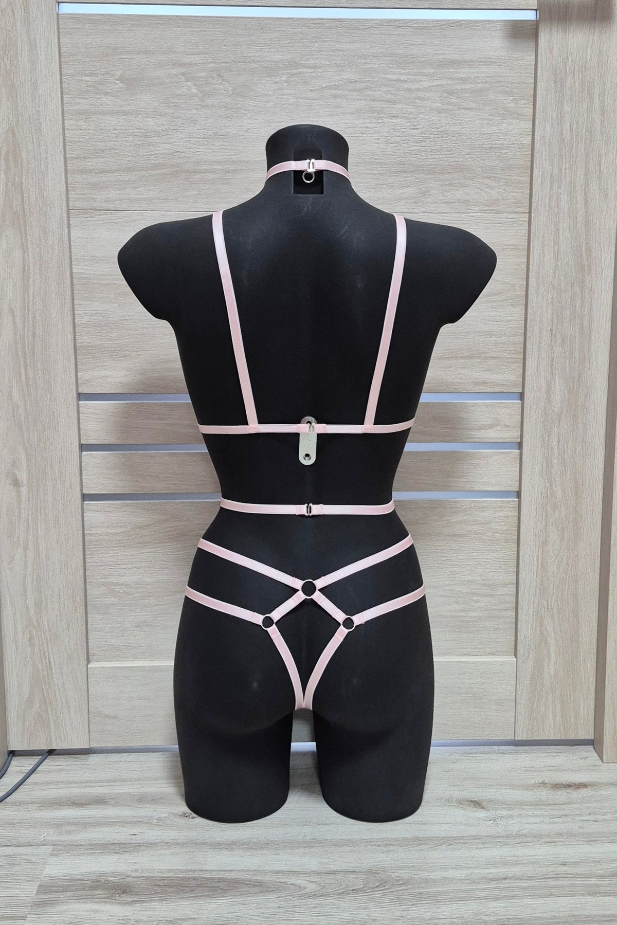 Katniss II - pink harness lingerie kinky party outfit