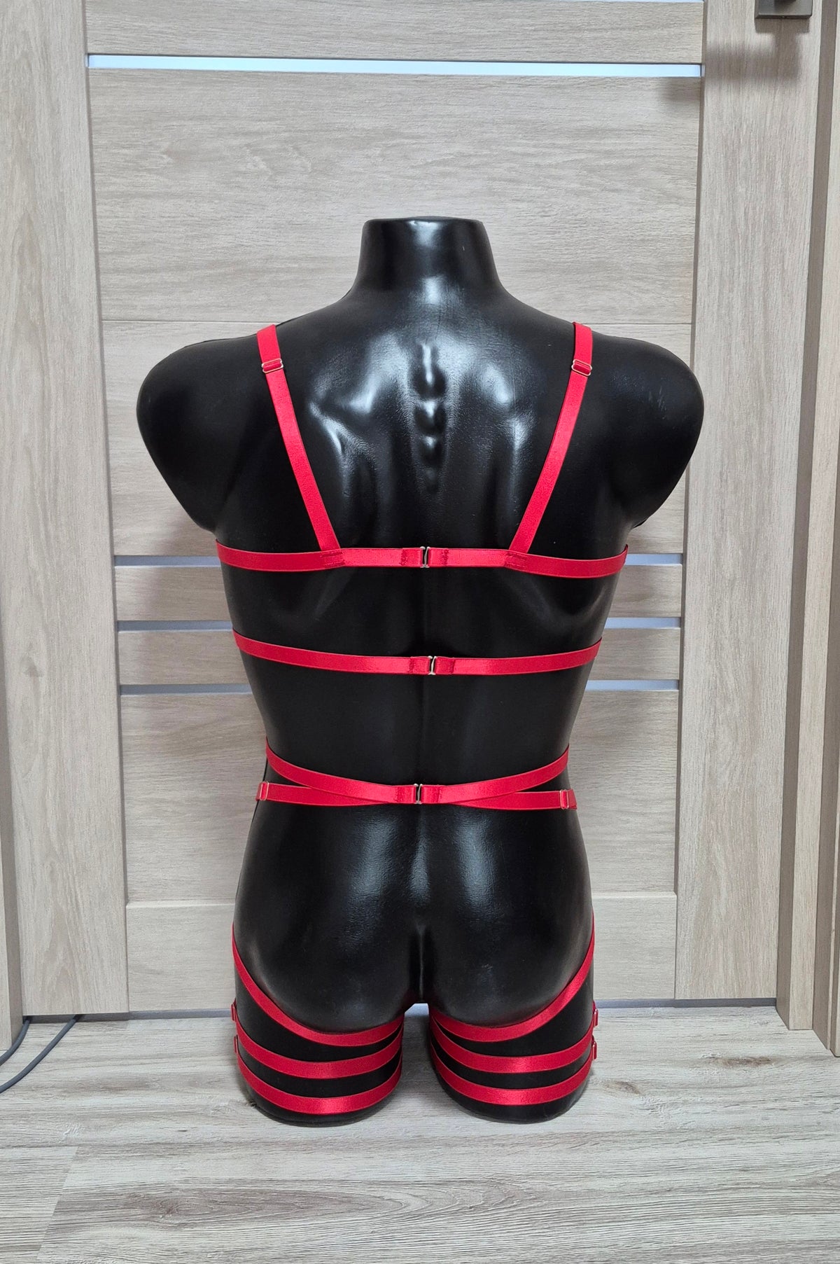 Baldur men - red harness lingerie rave outfit