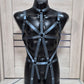 Pandia II men - gray open crotch harness bodysuit