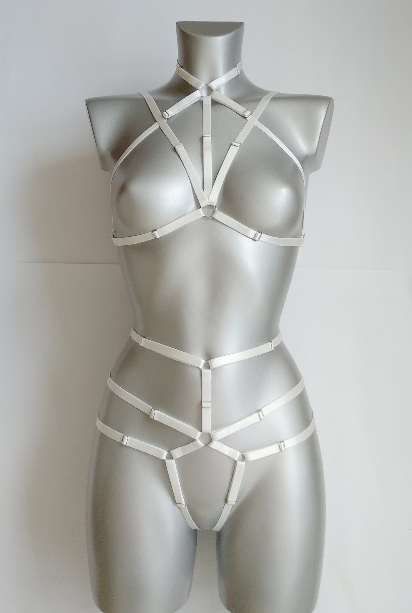 Katniss II - white women harness lingerie set