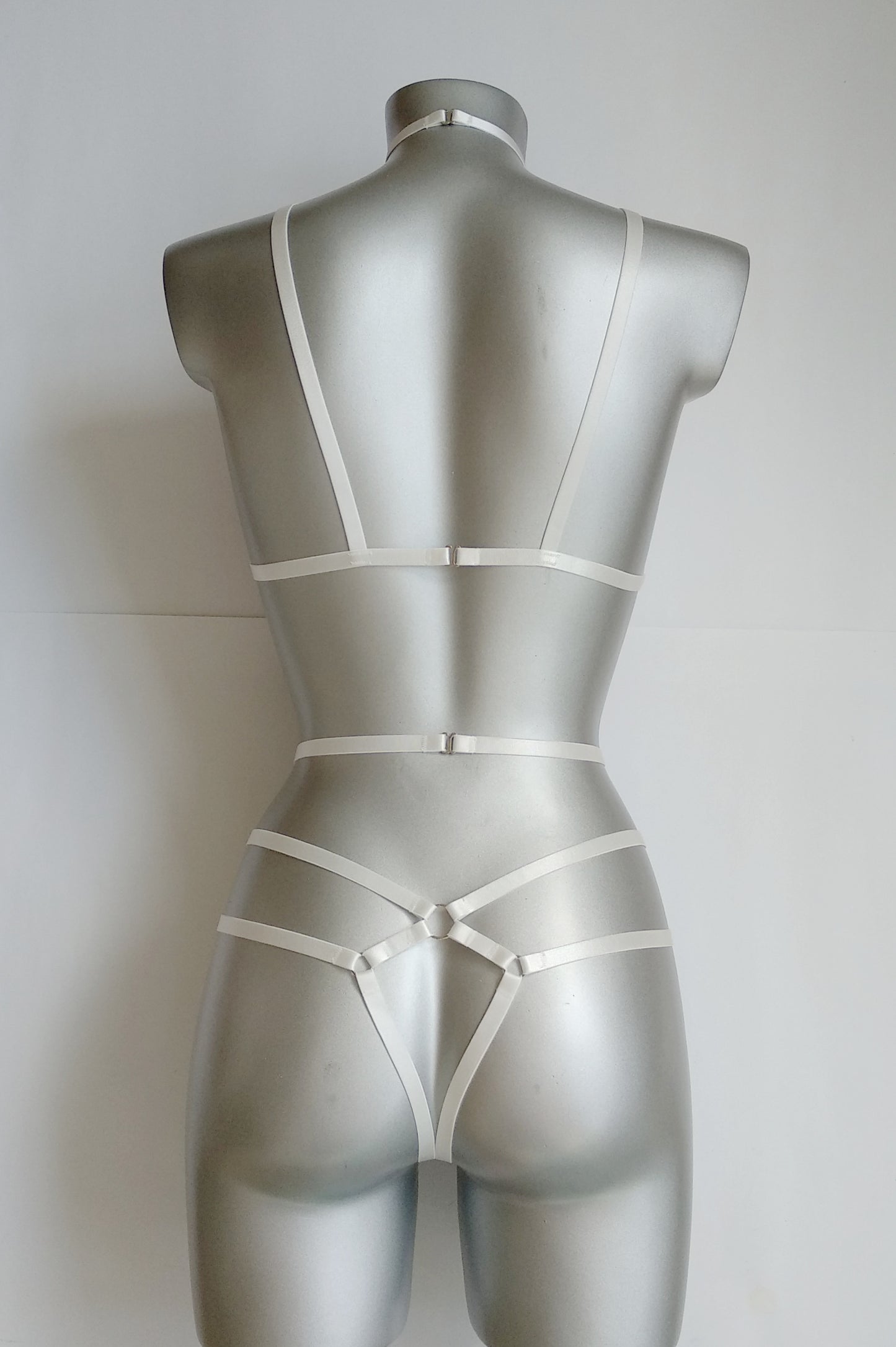 Katniss II - white women harness lingerie set