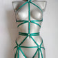 Shiva - emerald green fullbody harness women lingerie