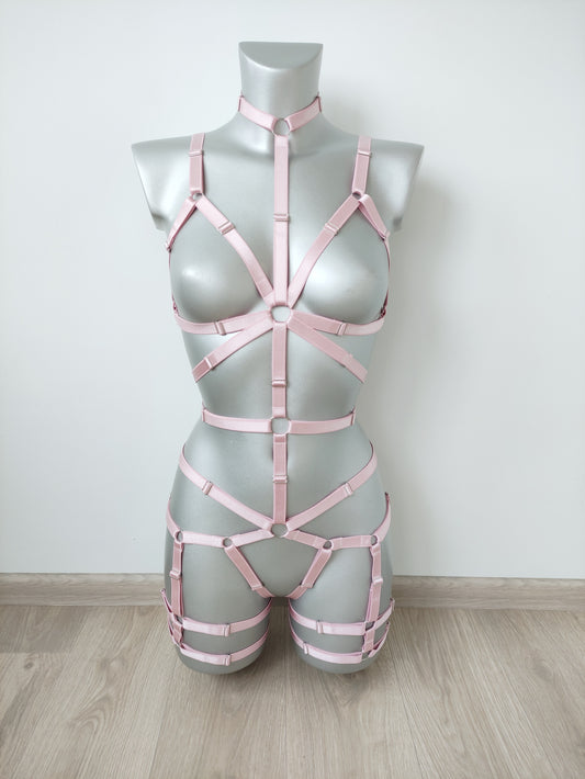 Siren - elastic body harness crotchless lingerie