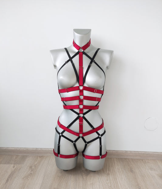 Scylla - full body harness women crotchless lingerie