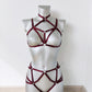 Saga III - wine harness lingerie set