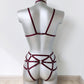 Saga III - wine harness lingerie set