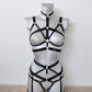 Valkyria - black full body women harness lingerie set