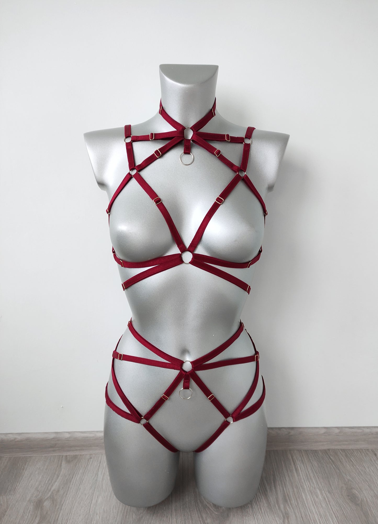 Hypnos - crotchless women harness lingerie set