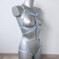 Aurora - light blue open crotch bodysuit lingerie