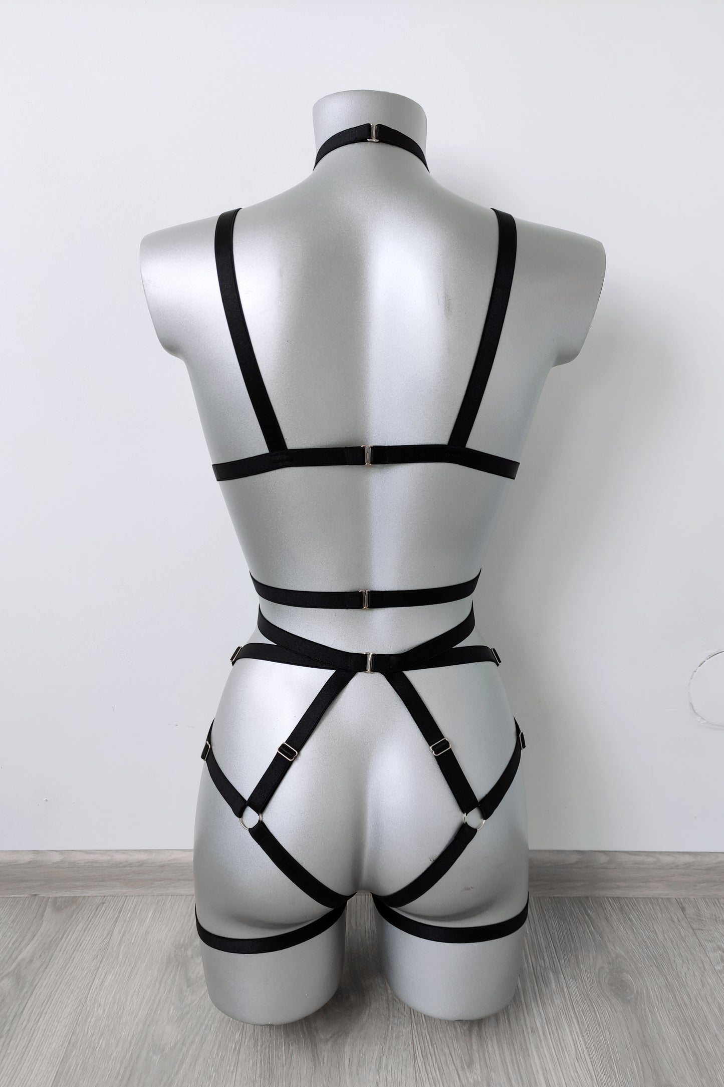 Roksolana - full body open crotchless harness bodysuit