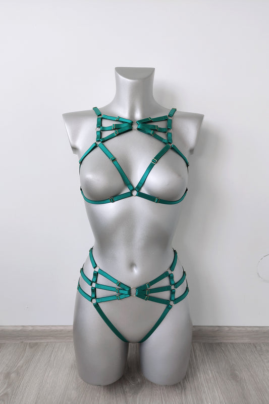 Dola - crotchless strappy lingerie set