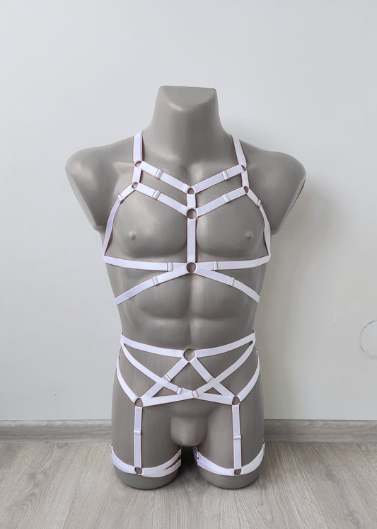 Sif men - chest man harness set with garter belt