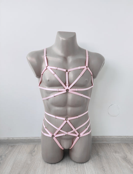 Kitana men - open crotch sissy lingerie harness set