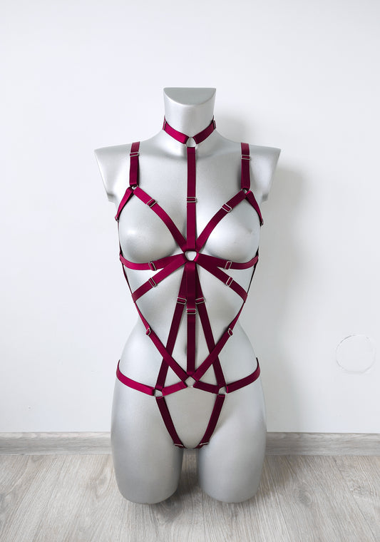 Sigyn - open crotchless harness bodysuit women