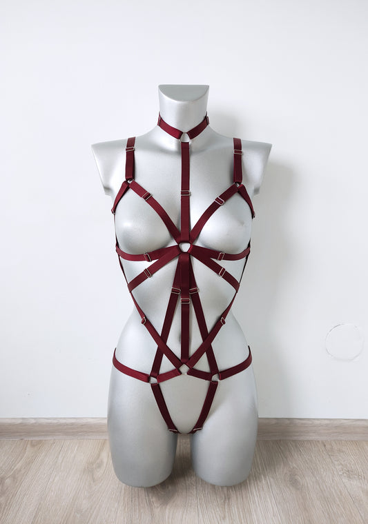 Sigyn - open crotchless harness bodysuit women