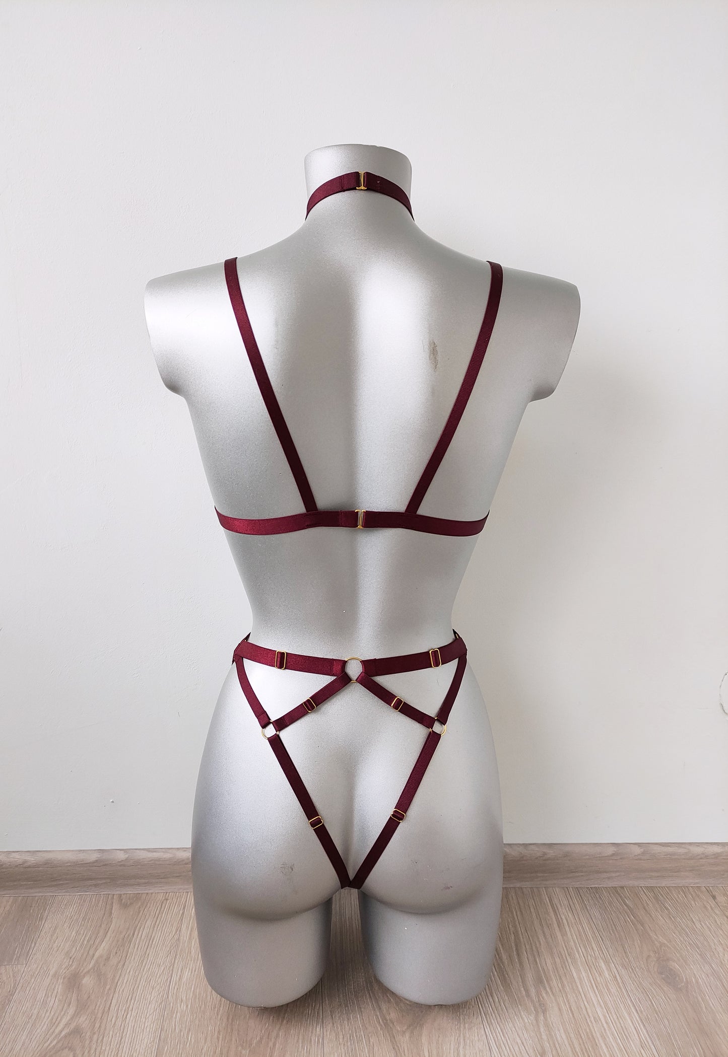 Mara II - transparent women harness lingerie set