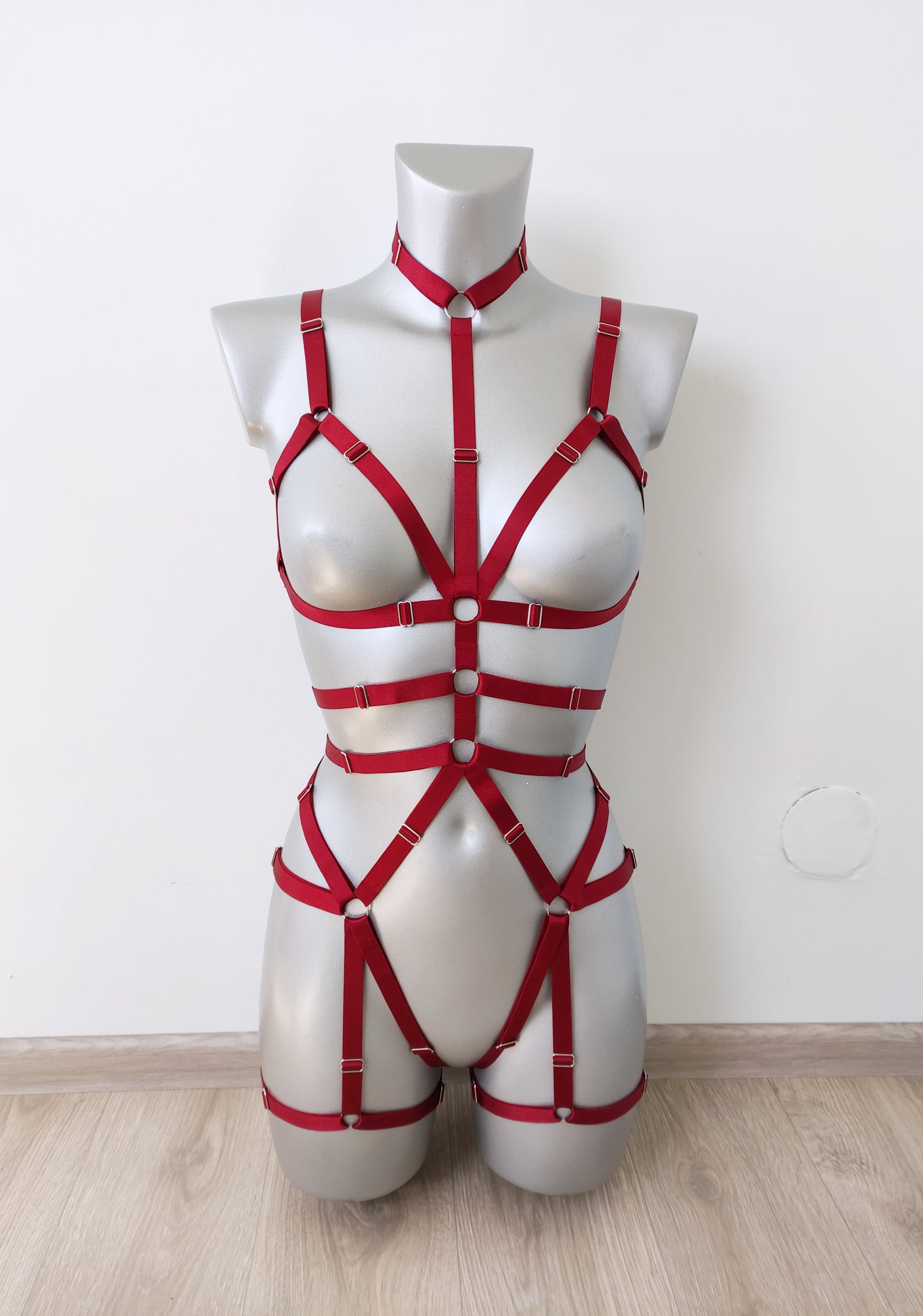 Roksolana - full body open crotchless harness bodysuit