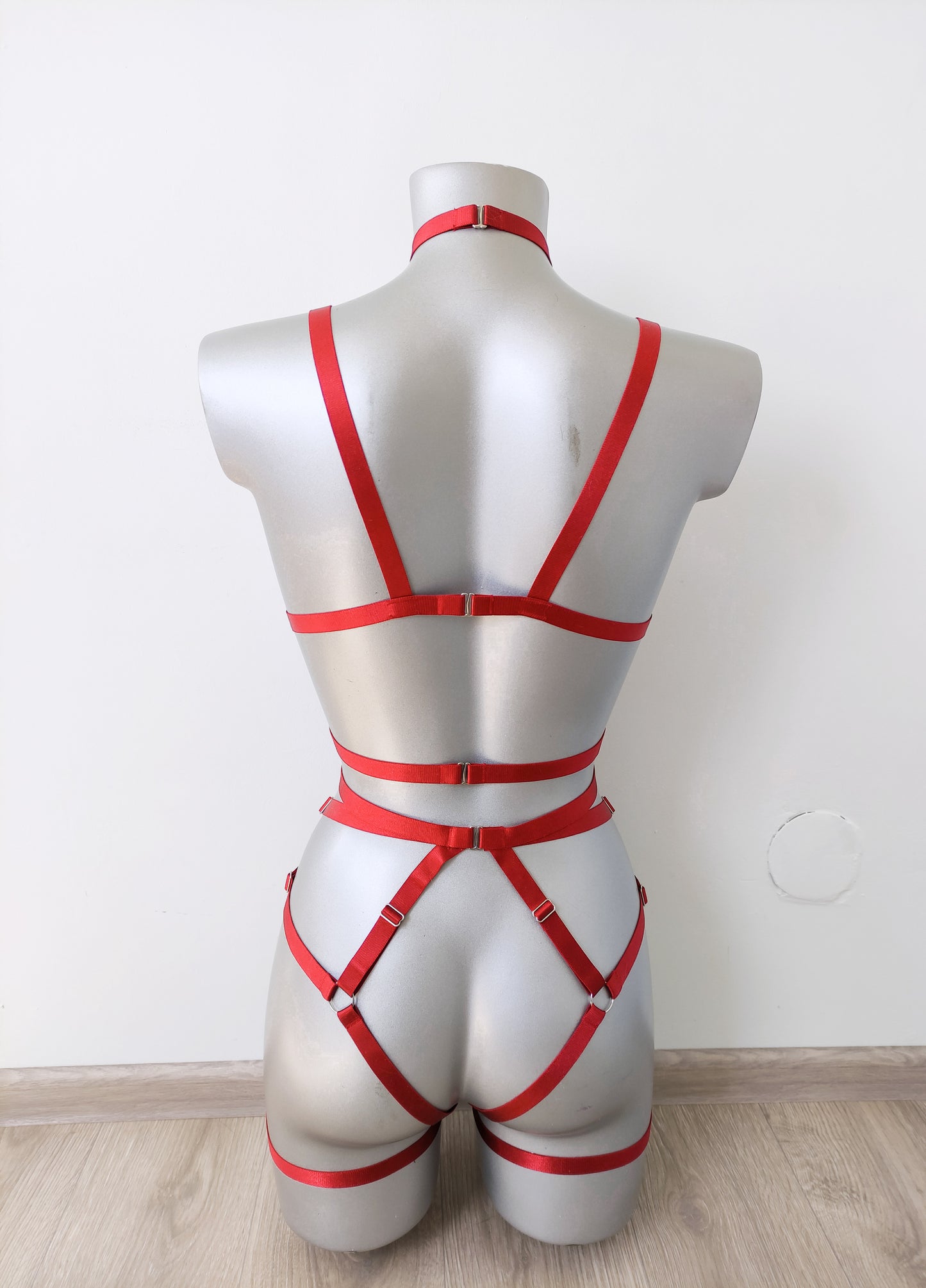 Roksolana - full body open crotchless harness bodysuit