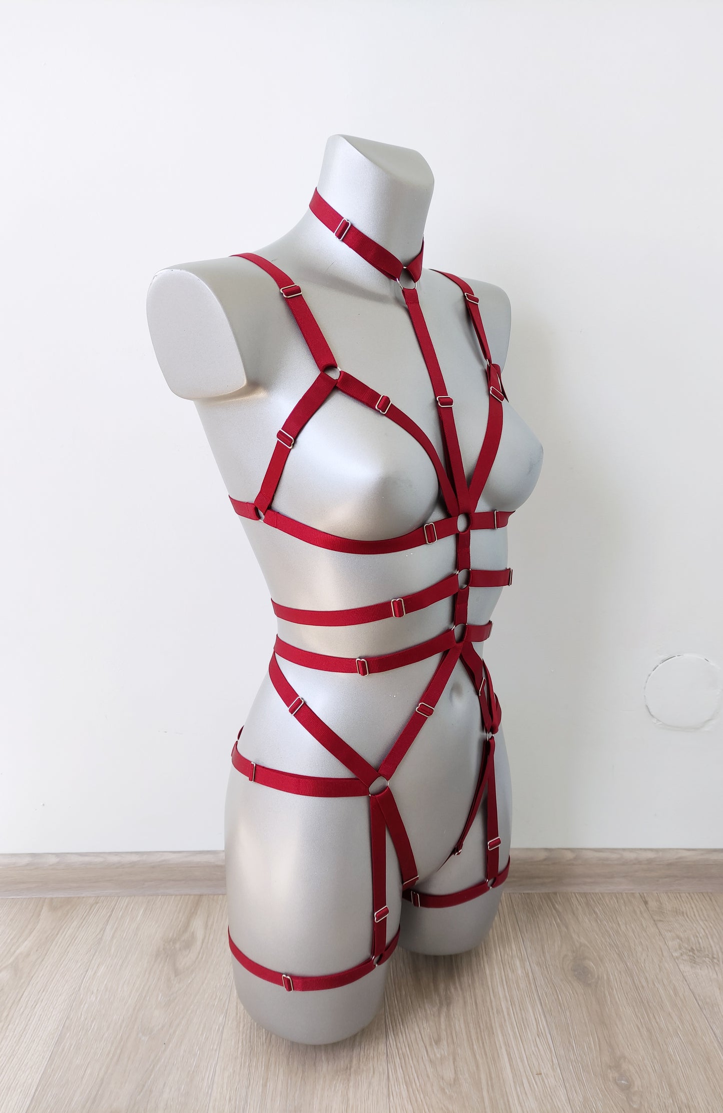 Roksolana - full body open crotchless harness bodysuit