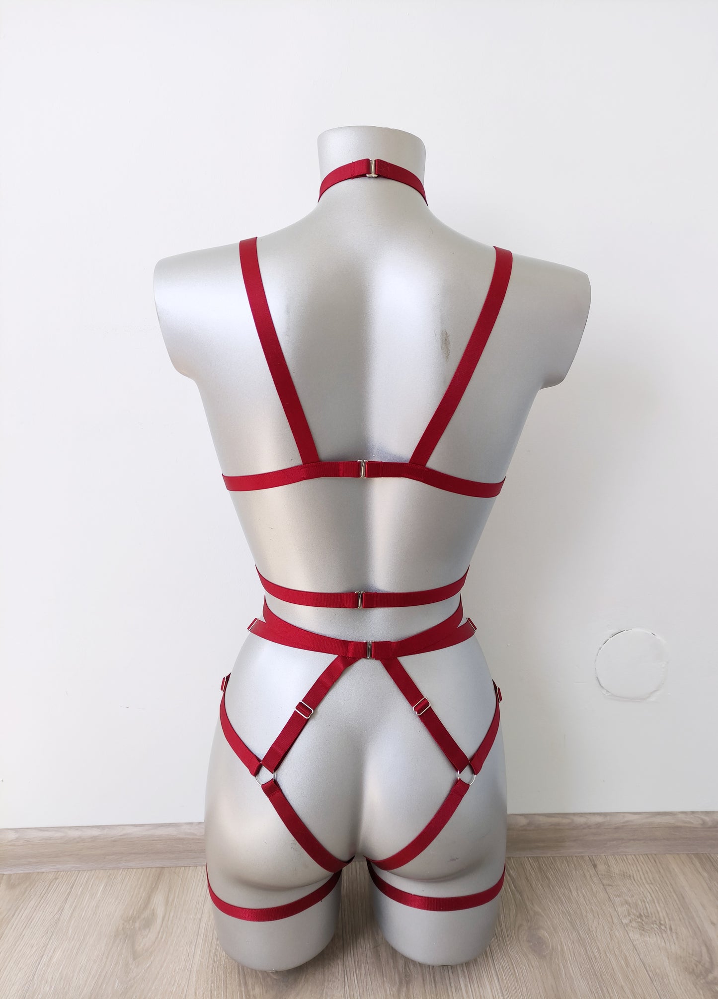 Roksolana - full body open crotchless harness bodysuit