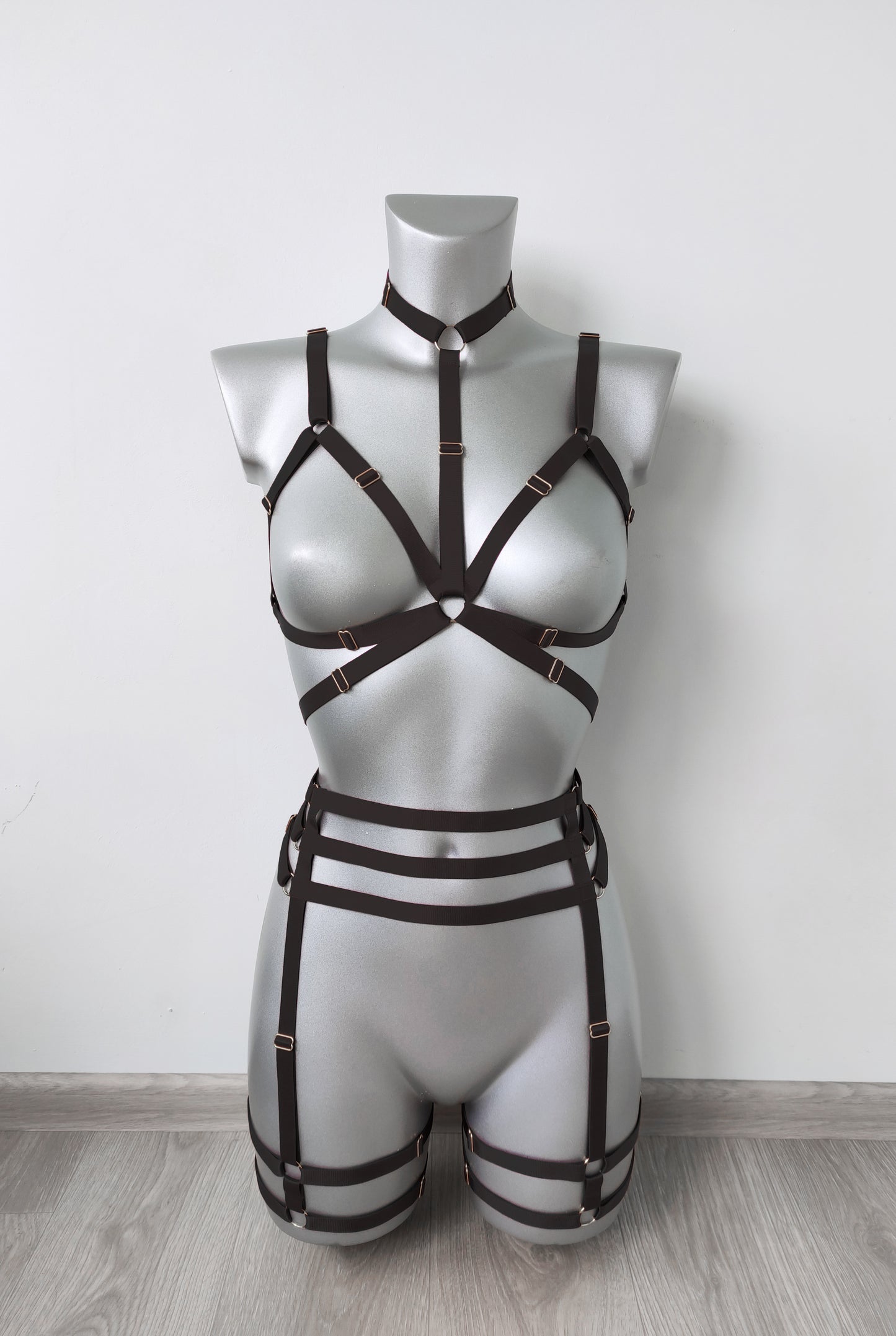 Persephone - black lingerie harness set