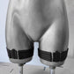 Morgana - black elastic gothic leg garters set for women