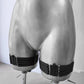 Morgana - black elastic gothic leg garters set for women