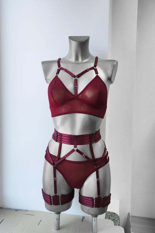 Morwi - transparent sheer women lingerie set