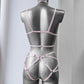 Hypnos - pink female harness lingerie set with collar