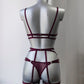 Ravenna - wine mesh lingerie set for woman