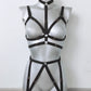 Zhiva - black rave outfit harness bra and belt