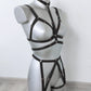 Zhiva - black rave outfit harness bra and belt