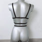 Zhiva - black rave outfit harness bra and belt