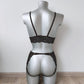 Freya - black lace crotchless women lingerie set