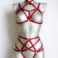 Kitana II - red harness lingerie set female