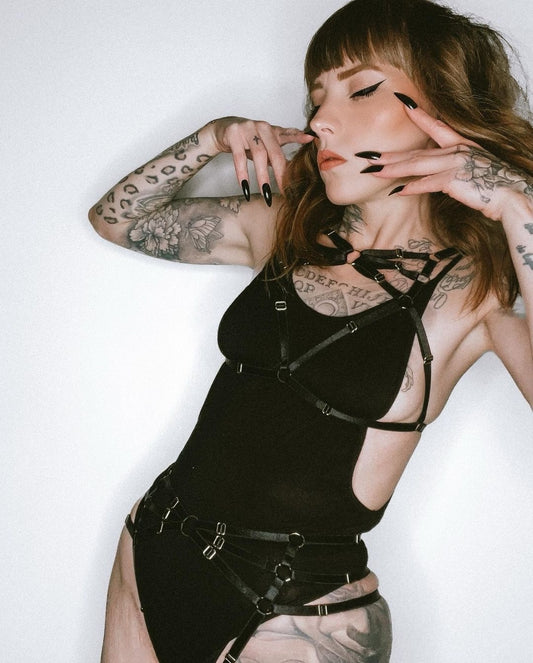 Dola - female sensual lingerie open harness set