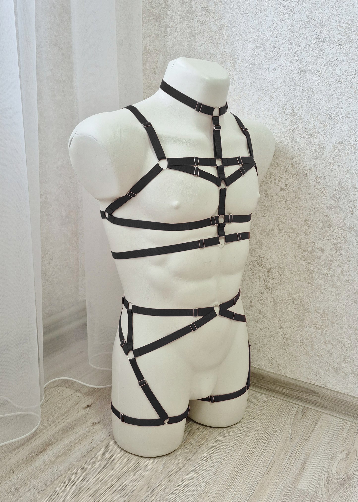 Odin men - black harness lingerie male