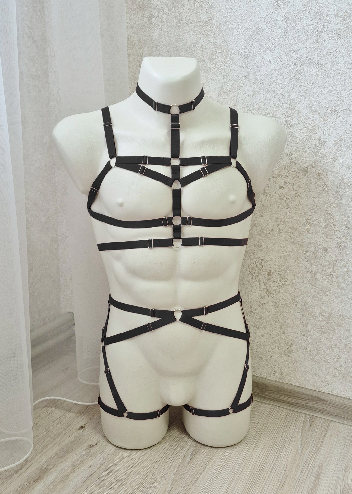 Odin men - black harness lingerie male