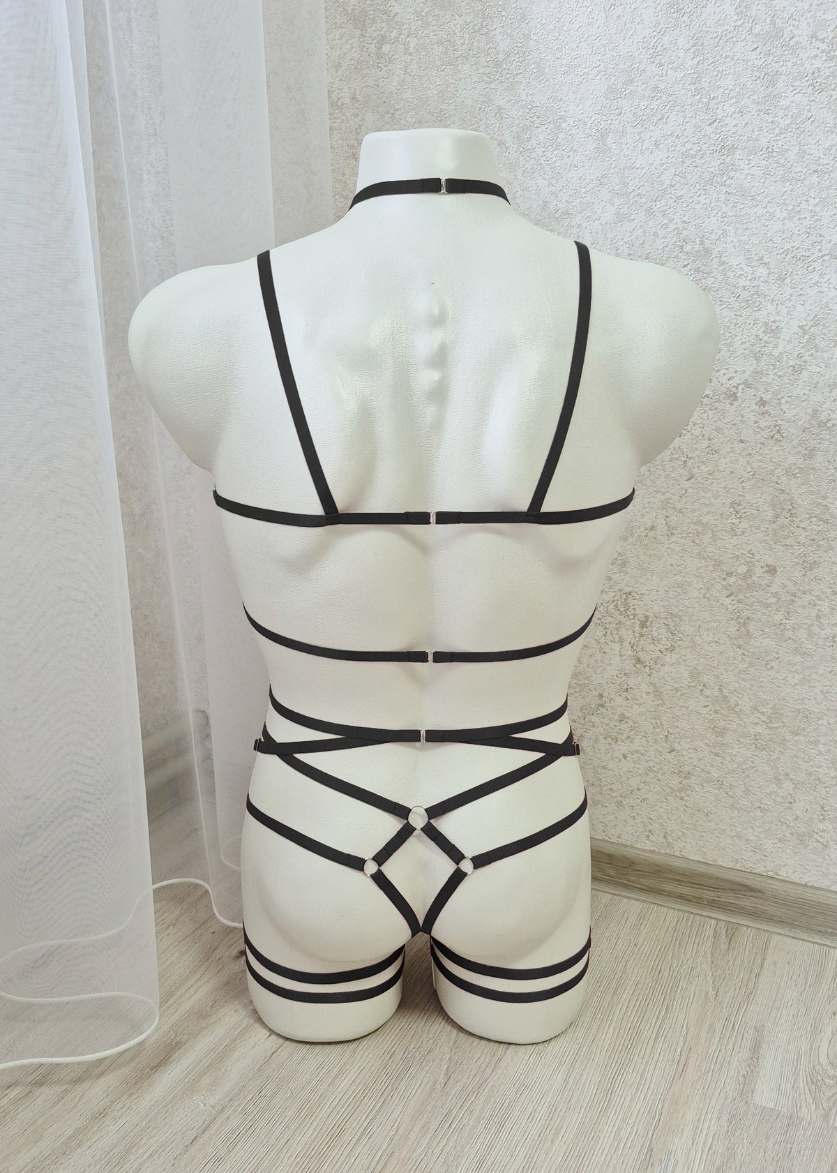 Vali men - black collar chest harness set