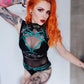 Dola - emerald green sheer harness set
