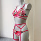 Celia - red floral women lingerie set