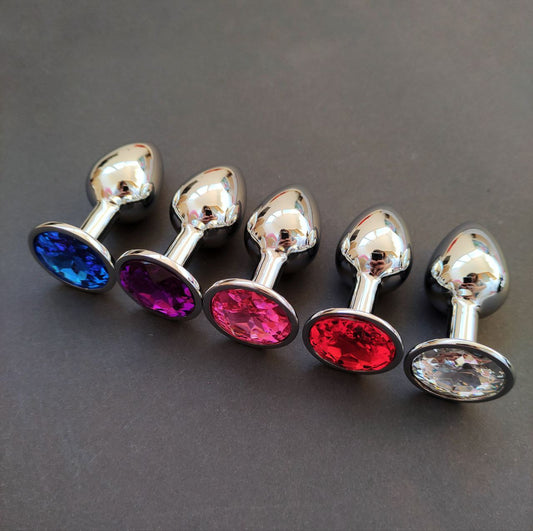 Metal jewel butt plug - adult sex toys