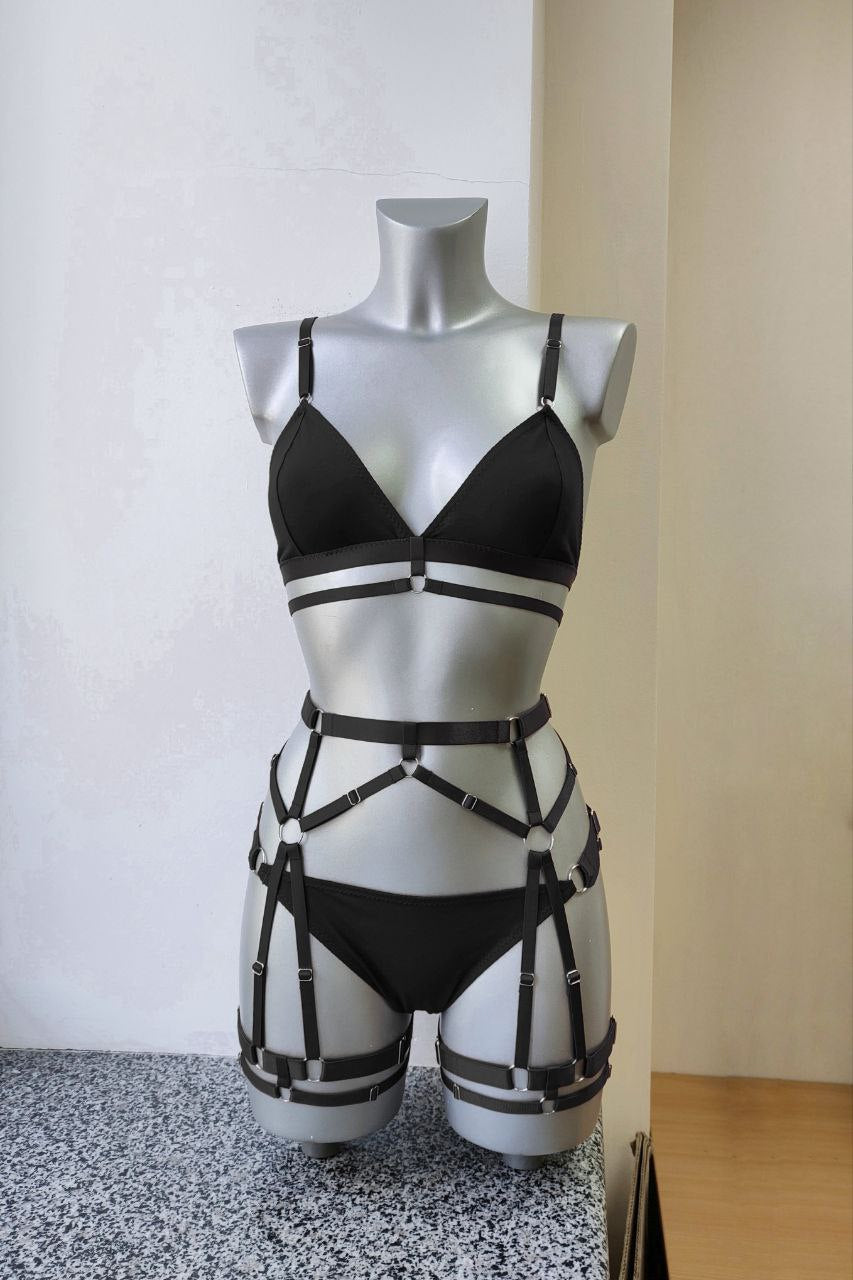 Ravenna - black women alternative lingerie set
