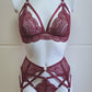 Lily - burgundy women lace lingerie set